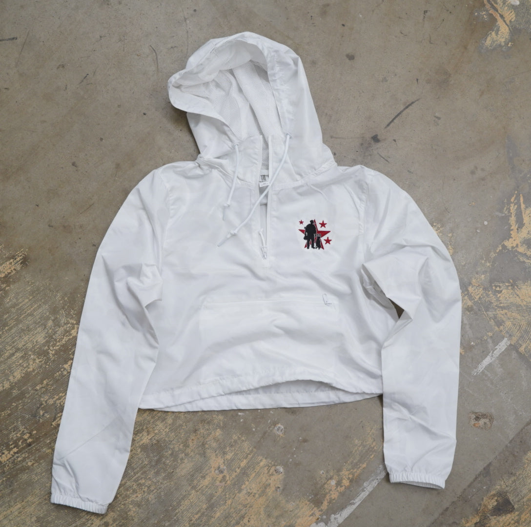 OG Logo Womens Crop Windbreaker - White Camo